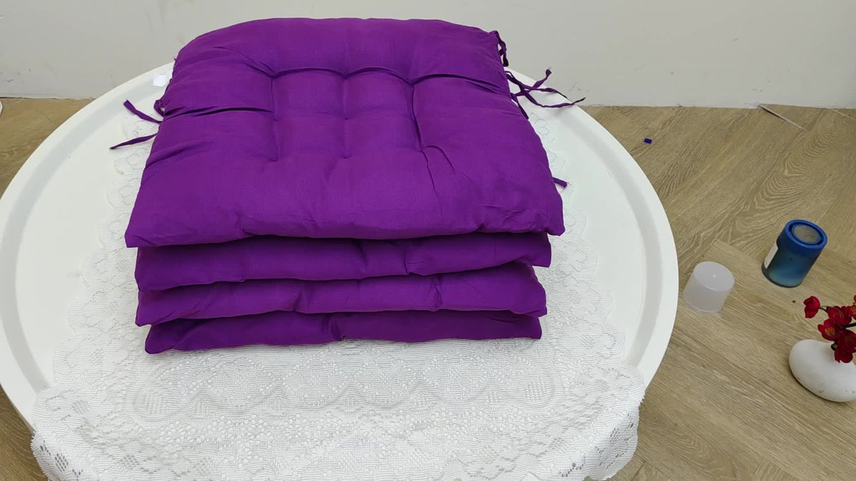 Coussin de chaise carré 40x40 cm coloré, lot de 4 pièces