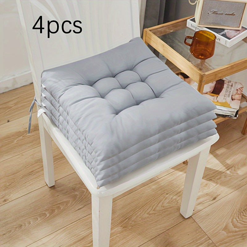 Coussin de chaise carré 40x40 cm coloré, lot de 4 pièces