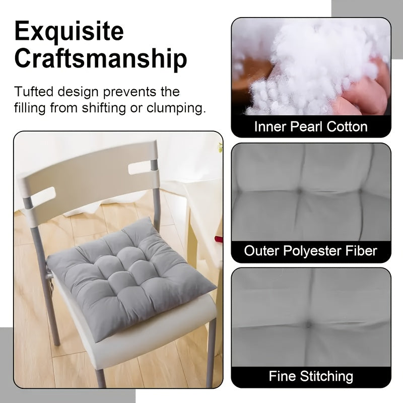 Coussin de chaise carré 40x40 cm coton mélangé, lot de 4