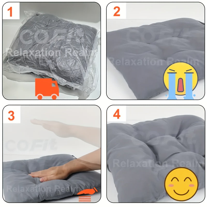 Coussin de chaise carré 40x40 cm coton mélangé, lot de 4