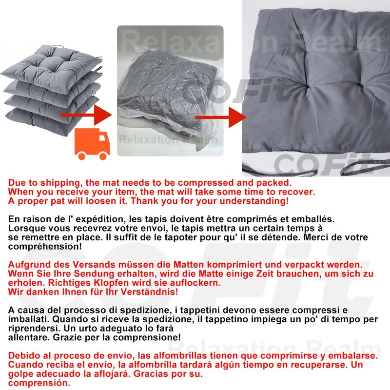 Coussin de chaise carré 40x40 cm coton mélangé, lot de 4