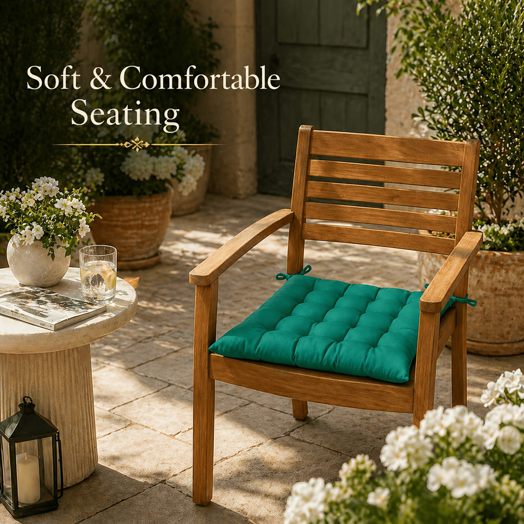 Coussin de chaise d'extérieur carré 40x40 en vert émeraude