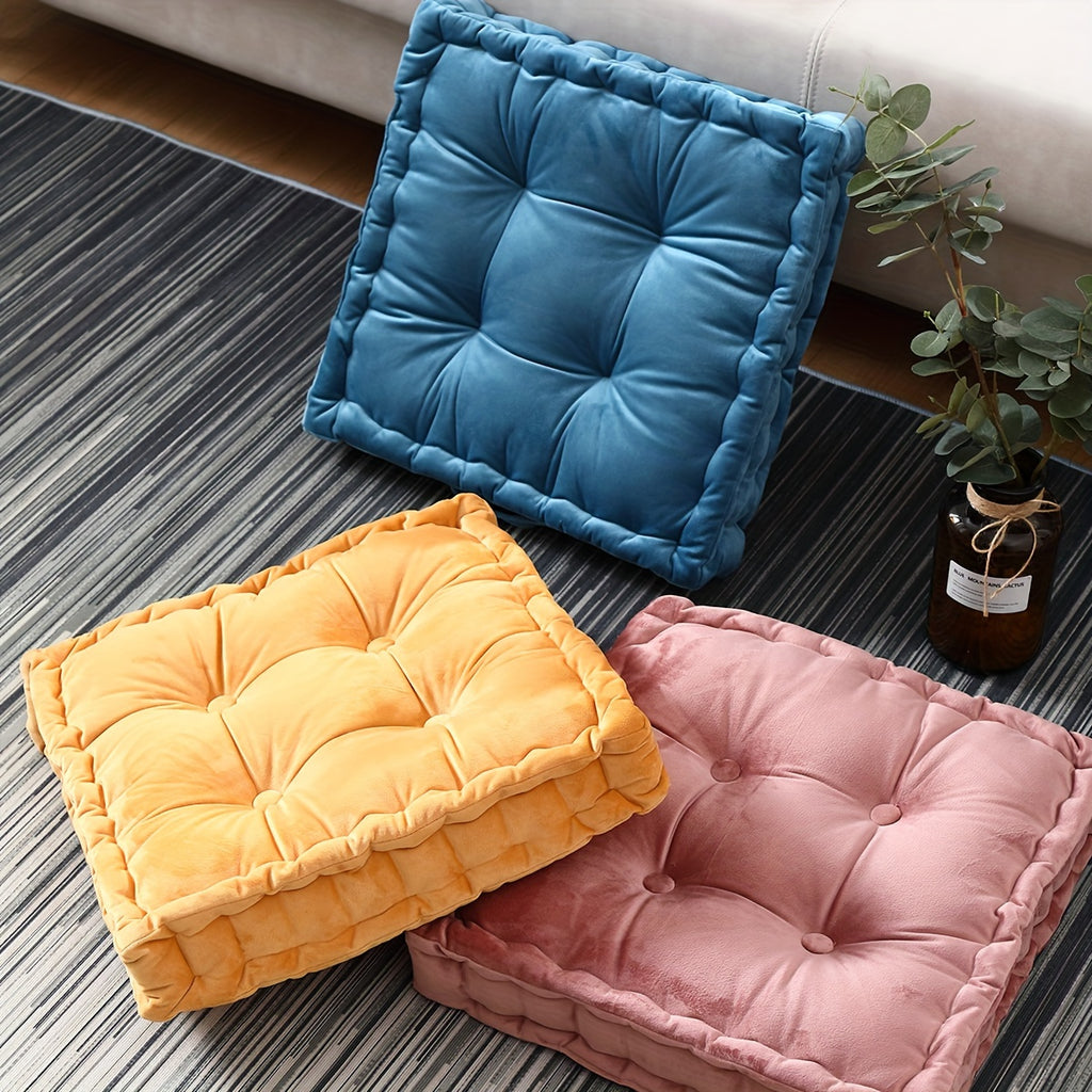 Coussin de chaise carré épais 45x45x10 cm, aspect flanelle