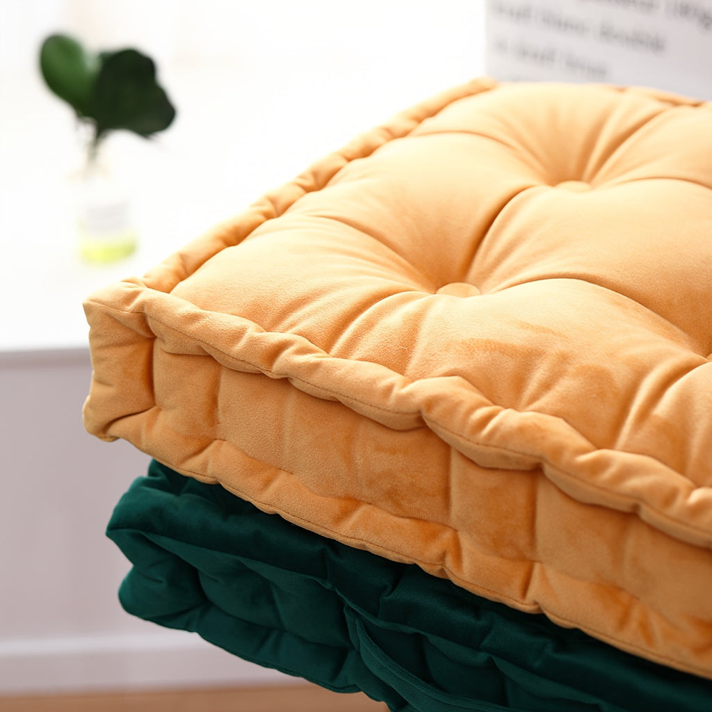 Coussin de chaise carré épais 45x45x10 cm, aspect flanelle