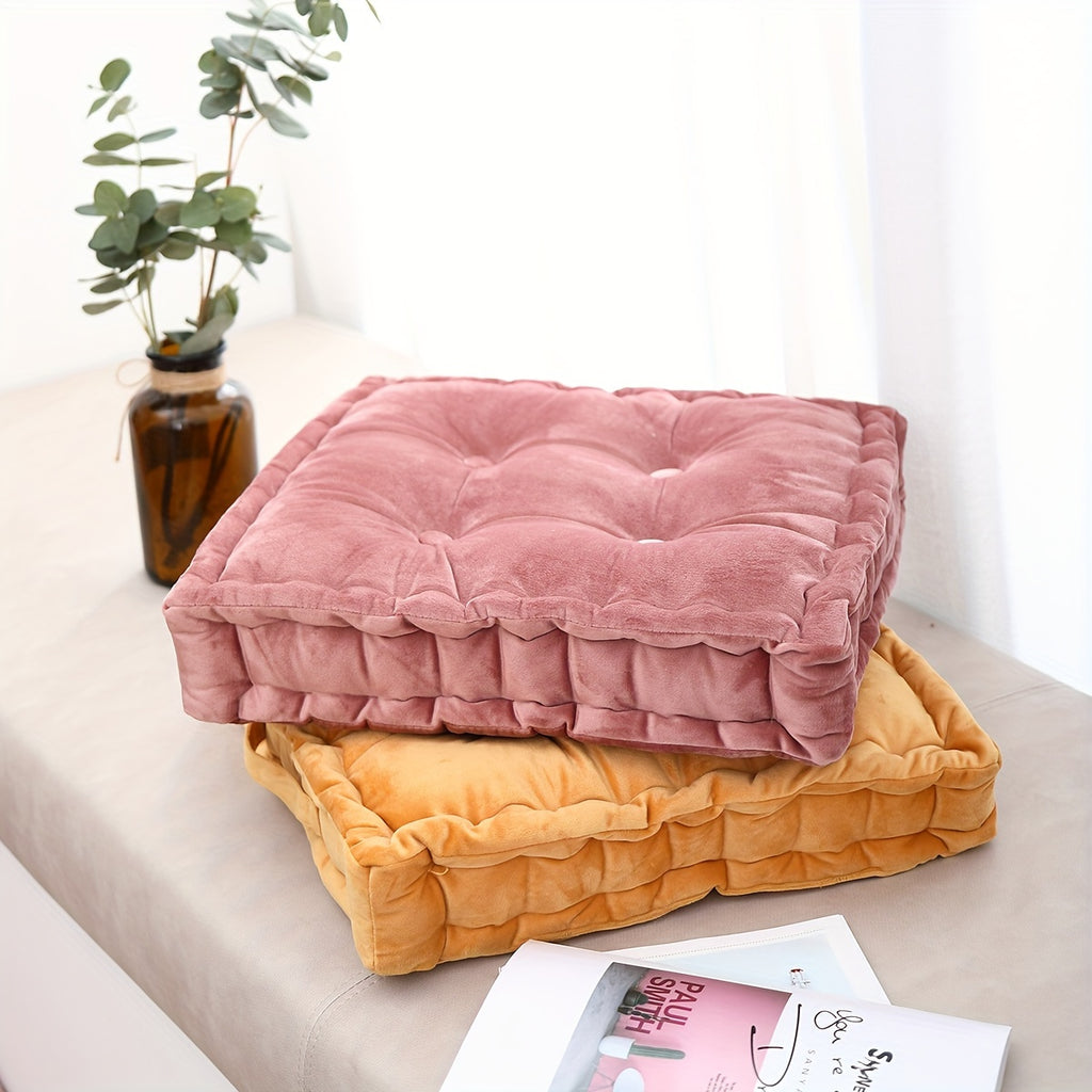 Coussin de chaise carré épais 45x45x10 cm, aspect flanelle