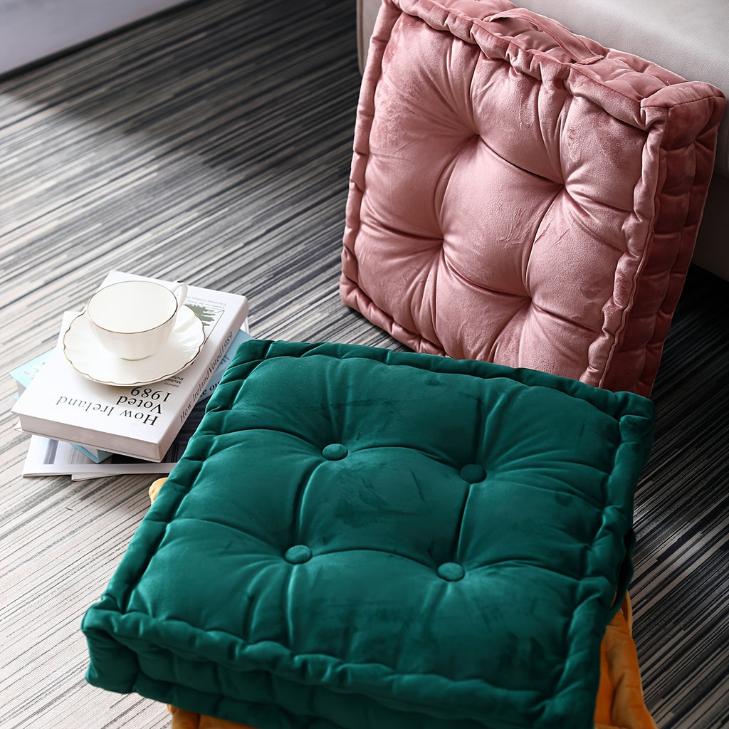 Coussin de chaise carré épais 45x45x10 cm, aspect flanelle