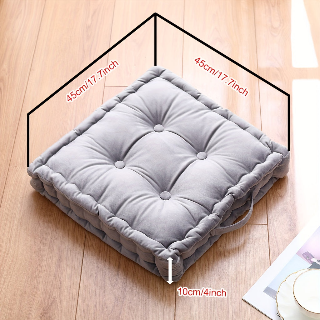 Coussin de chaise carré épais 45x45x10 cm, aspect flanelle