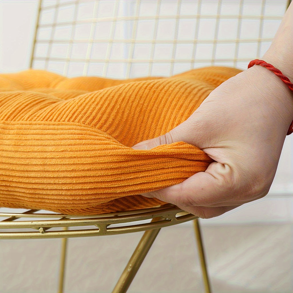 Coussin de chaise carré épais, effet côtelé mat