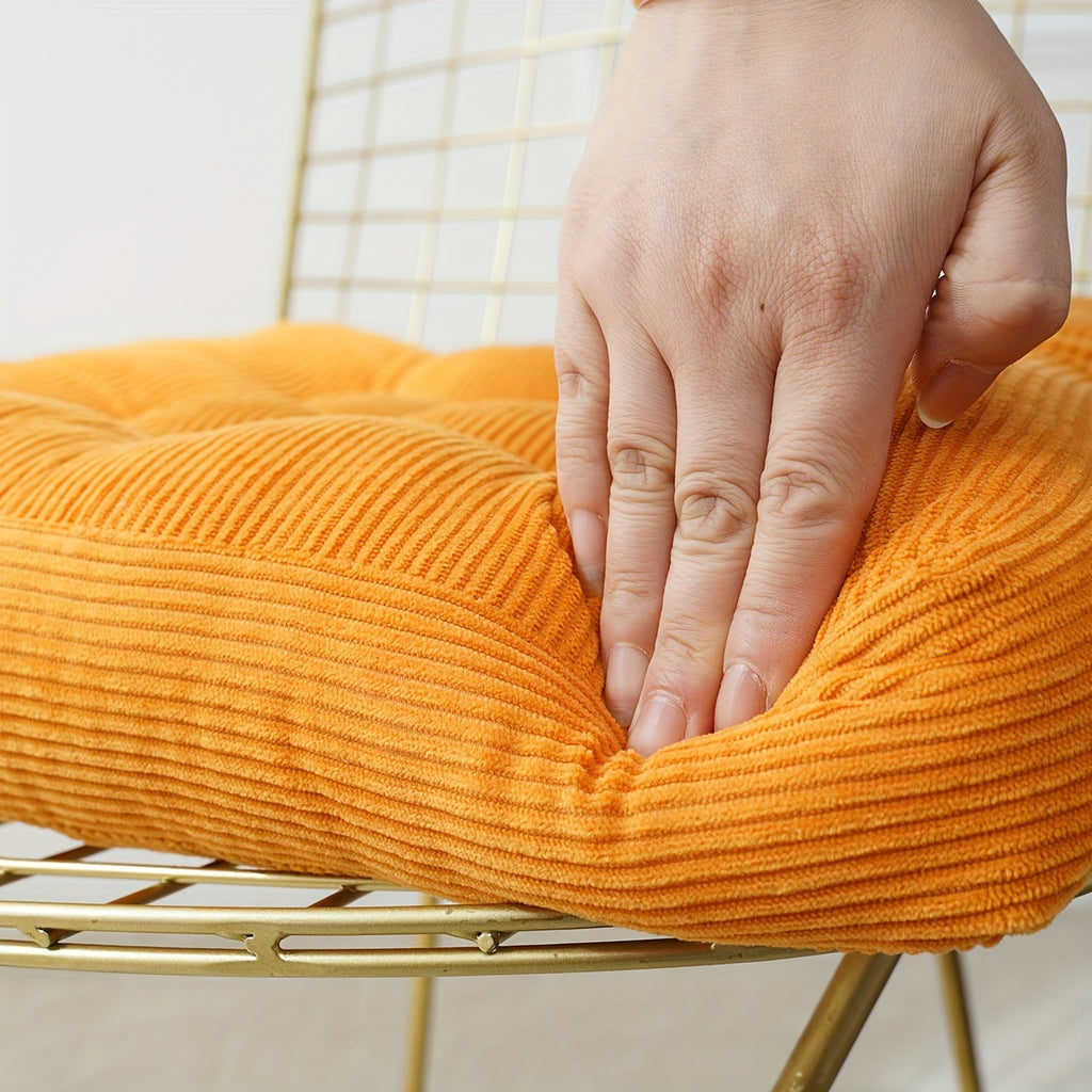 Coussin de chaise carré épais, effet côtelé mat