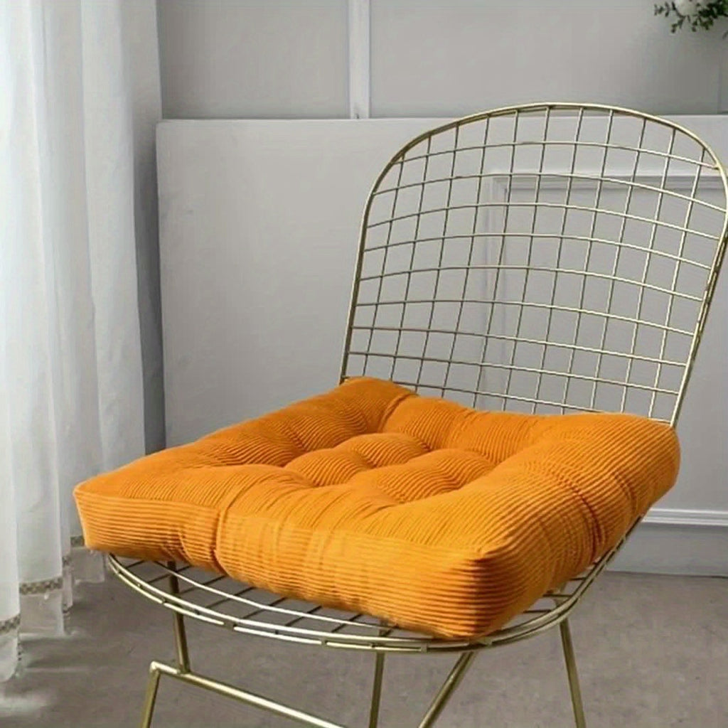 Coussin de chaise carré épais, effet côtelé mat
