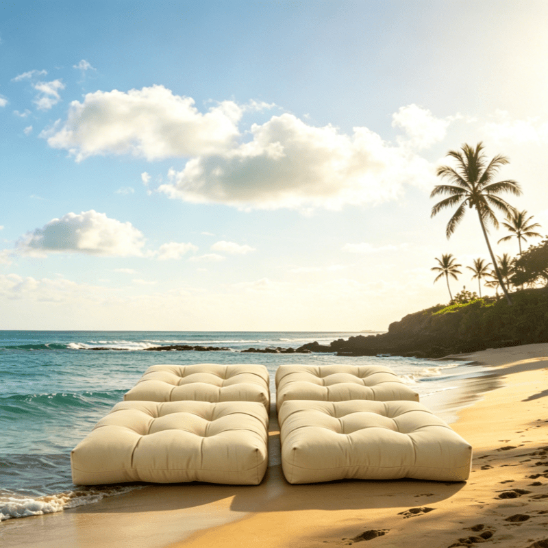 Coussin de chaise carré 48x48 épais et capitonné, lot de 4