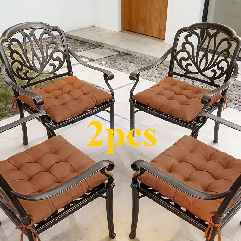 Coussin de chaise carré bordeaux 40x40, lot de 2 réversible