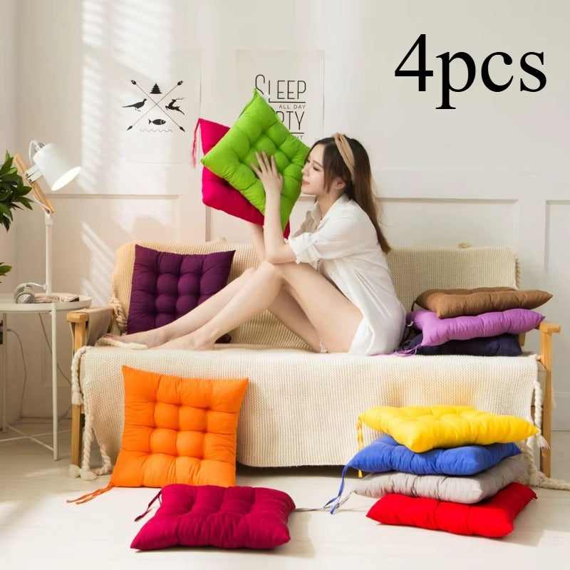 Coussin de chaise carré 40x40, épais 5 cm, lot de 4 unis