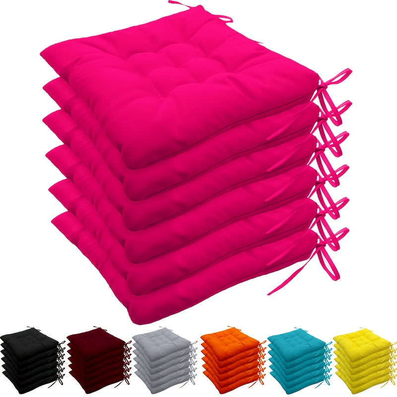Coussin de chaise carré matelassé 40 x 40 cm, lot de 6 unis