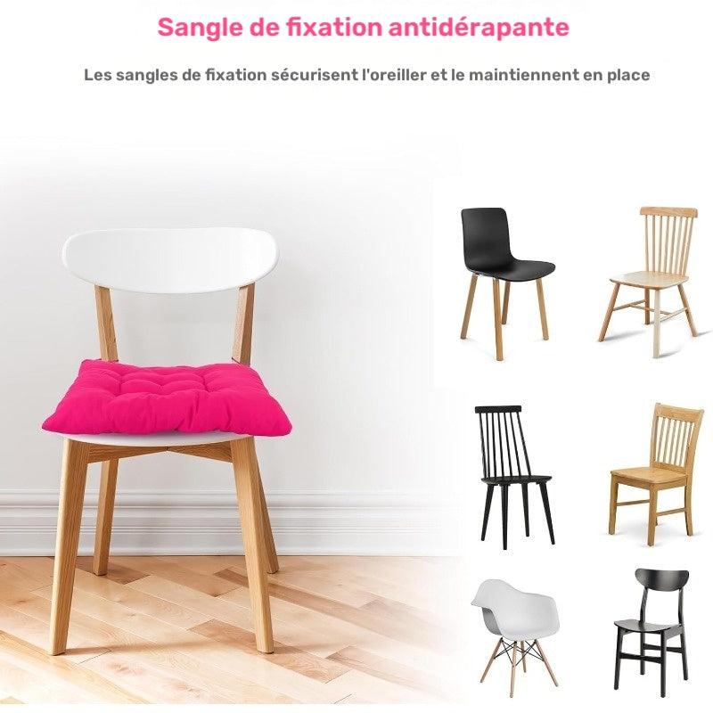 Coussin de chaise carré matelassé 40 x 40 cm, lot de 6 unis