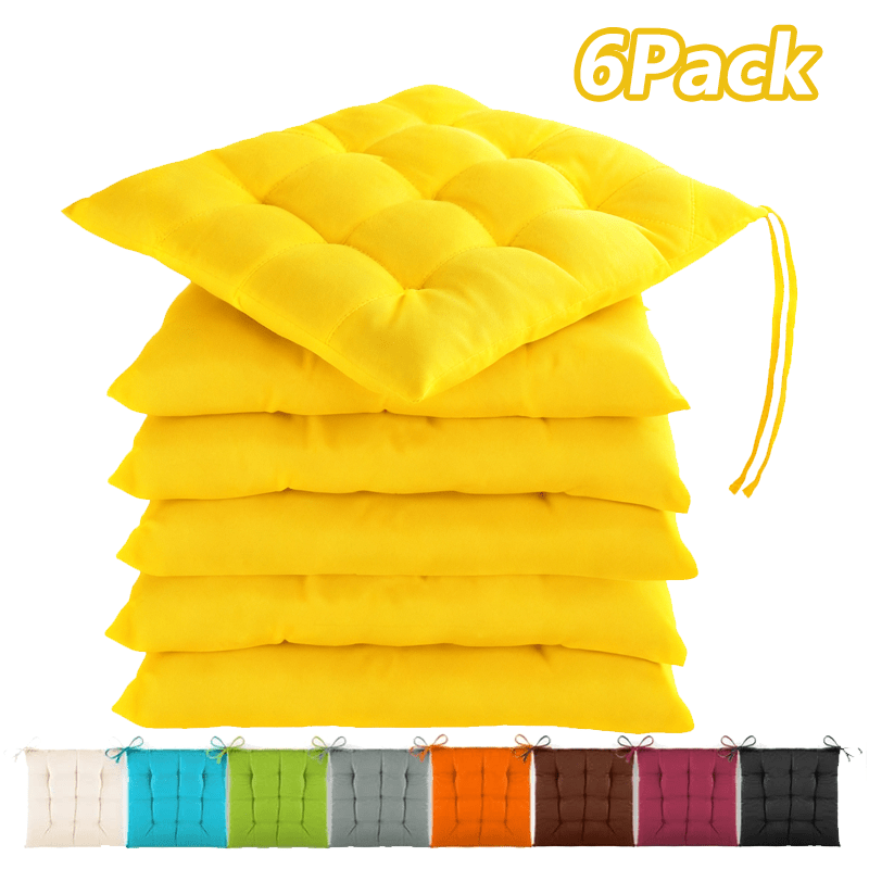 Jaune / Ensemble de six coussins de chaise