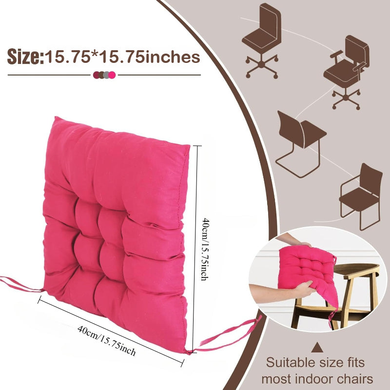 Coussin de chaise carré matelassé 40 x 40 cm, lot de 6 unis