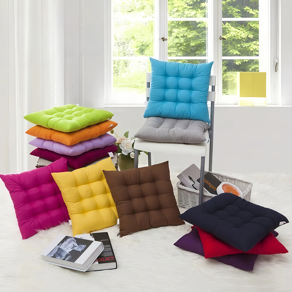 Coussin de chaise carré rouge 40x40 cm, à l'unité ou en lot de 3