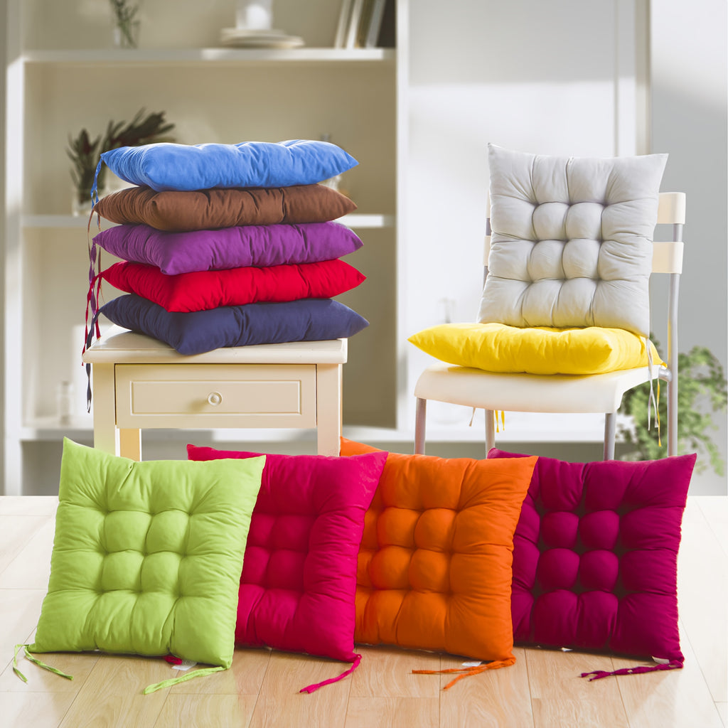 Coussin de chaise carré rouge 40x40 cm, à l'unité ou en lot de 3