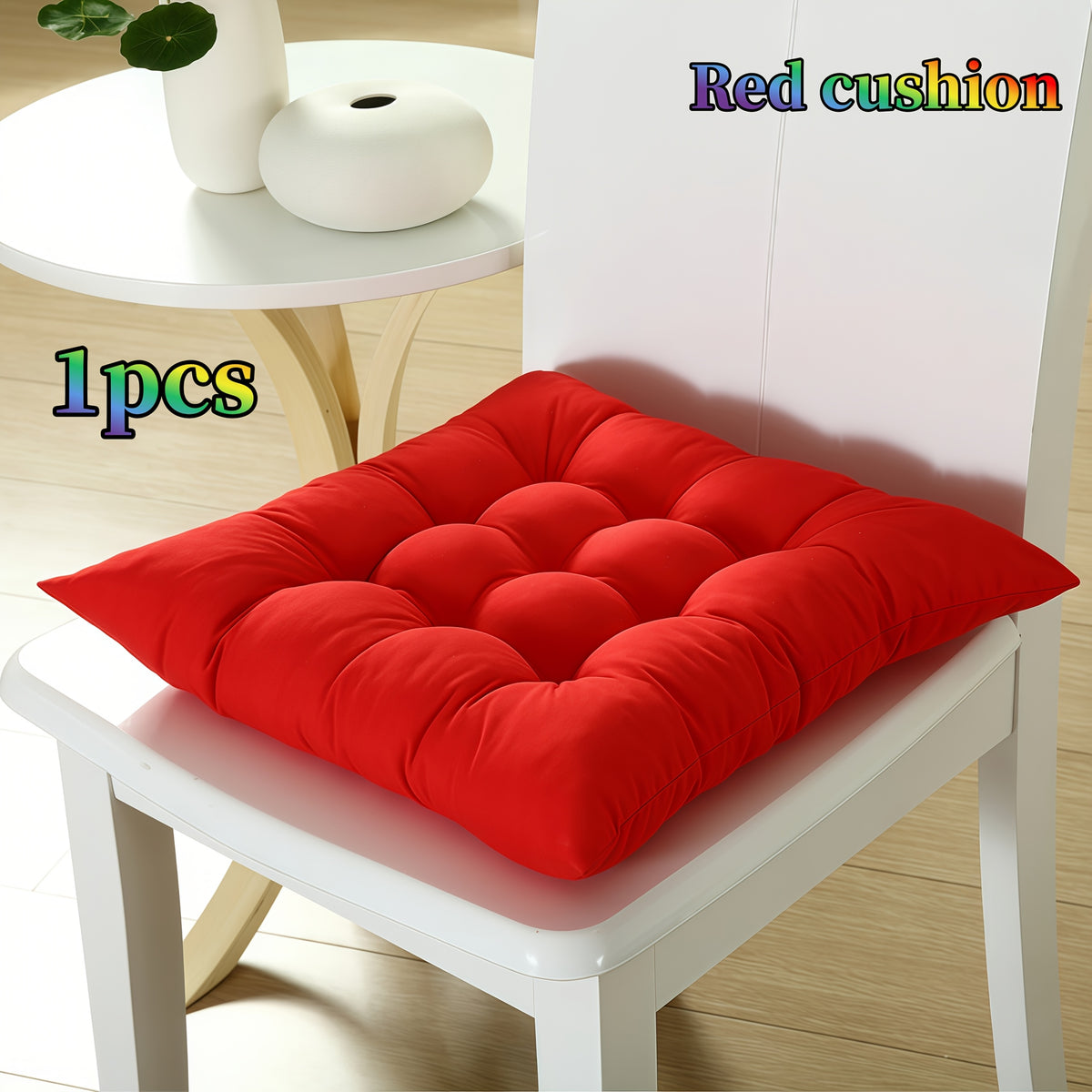 Coussin de chaise carré rouge 40x40 cm, à l'unité ou en lot de 3