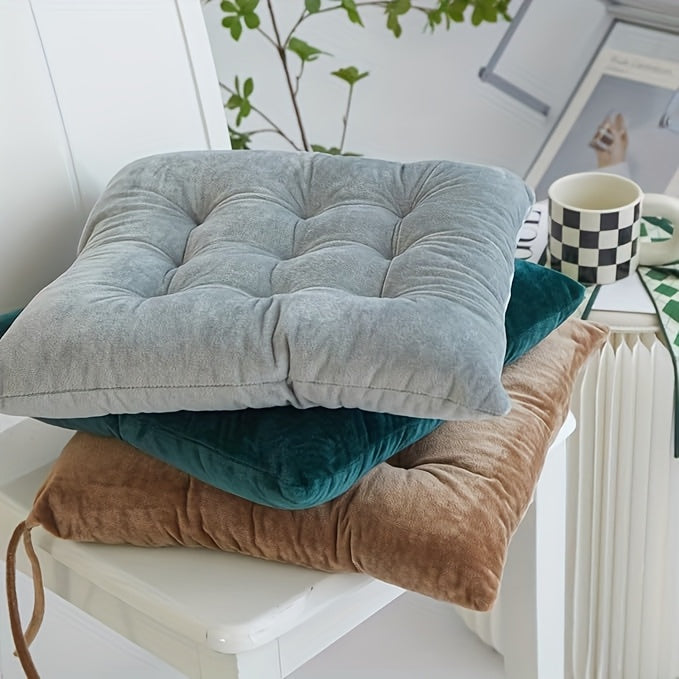 Coussin de chaise carré en velours épais 40x40 cm, lot de 4