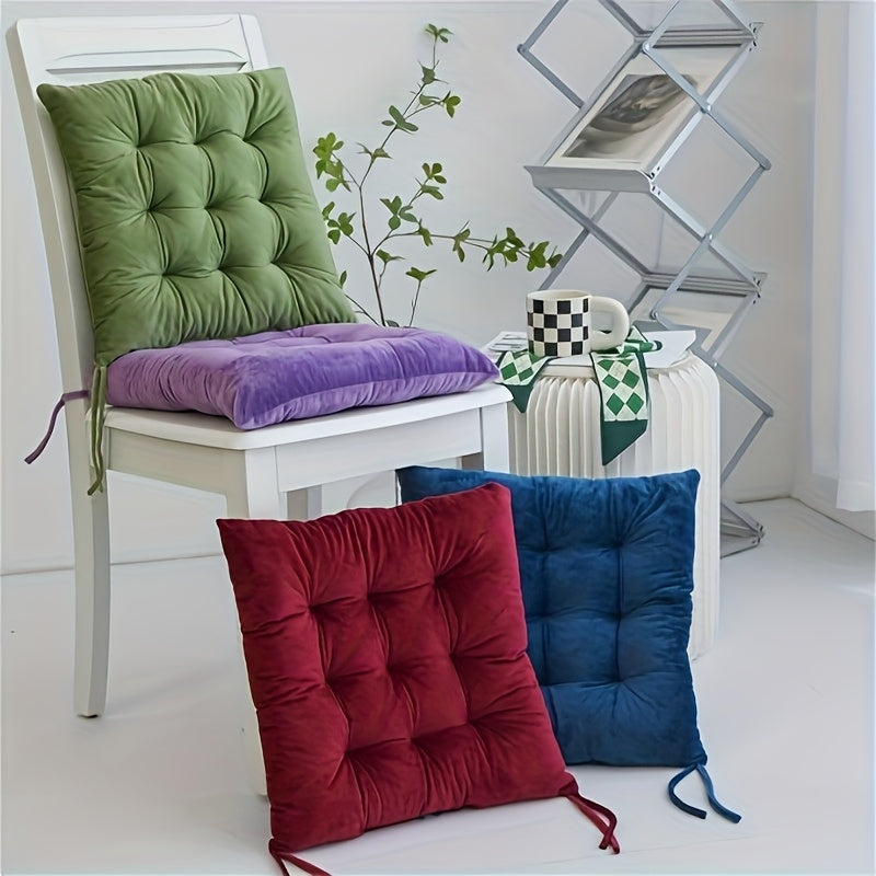 Coussin de chaise carré en velours épais 40x40 cm, lot de 4