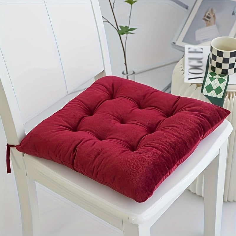 Coussin de chaise carré en velours épais 40x40 cm, lot de 4