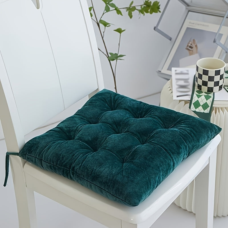 Coussin de chaise carré en velours épais 40x40 cm, lot de 4