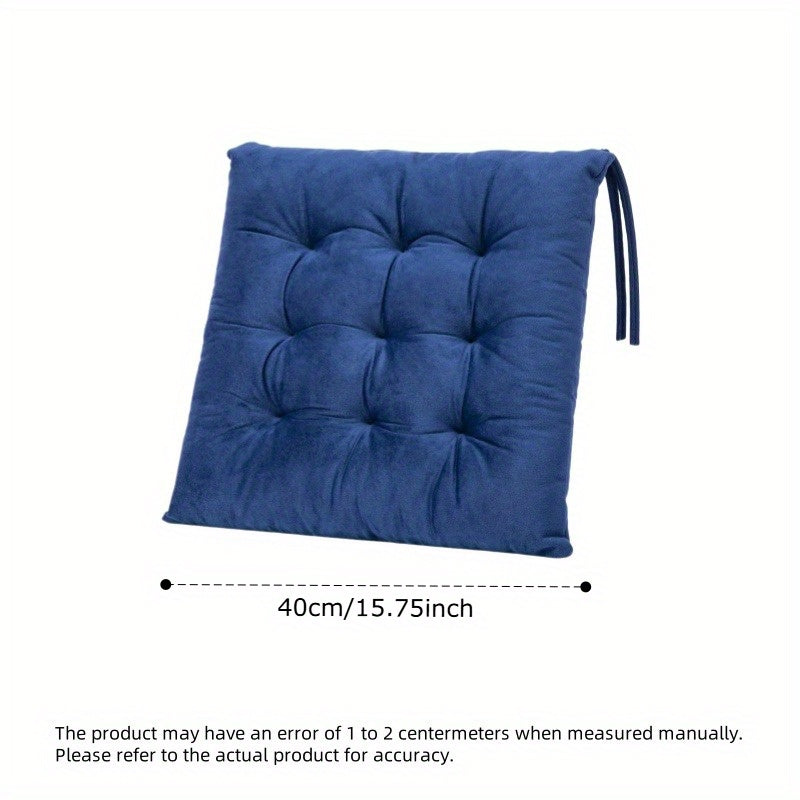 Coussin de chaise carré en velours épais 40x40 cm, lot de 4