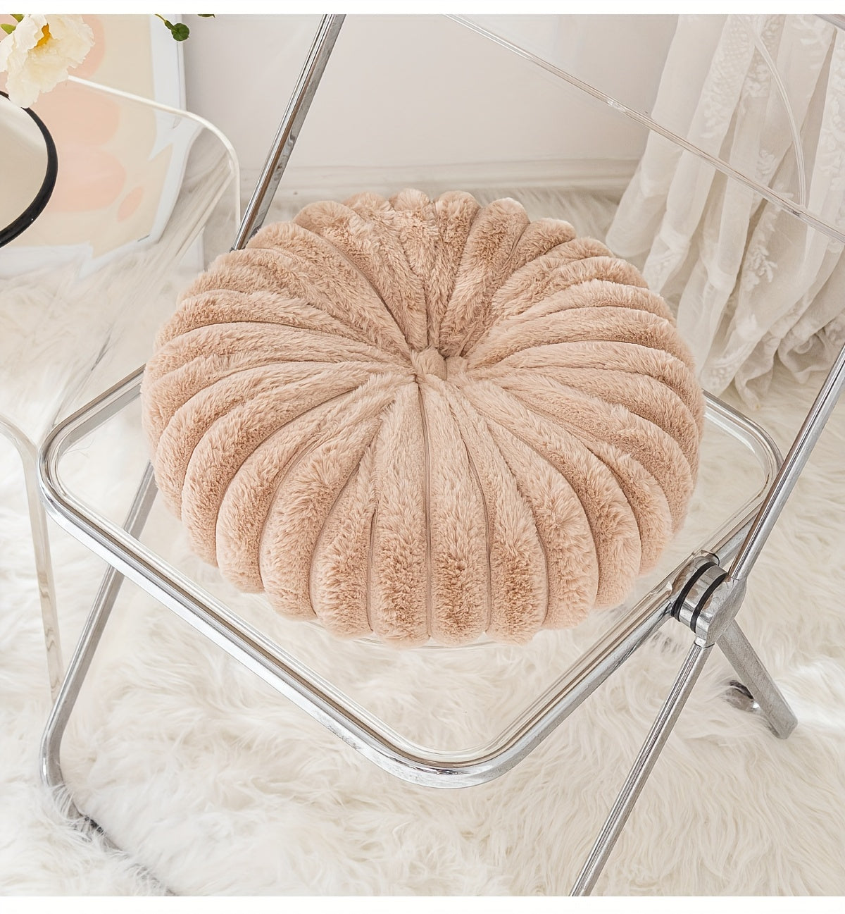 Coussin de chaise citrouille en peluche 3D, 35 cm, 8 teintes