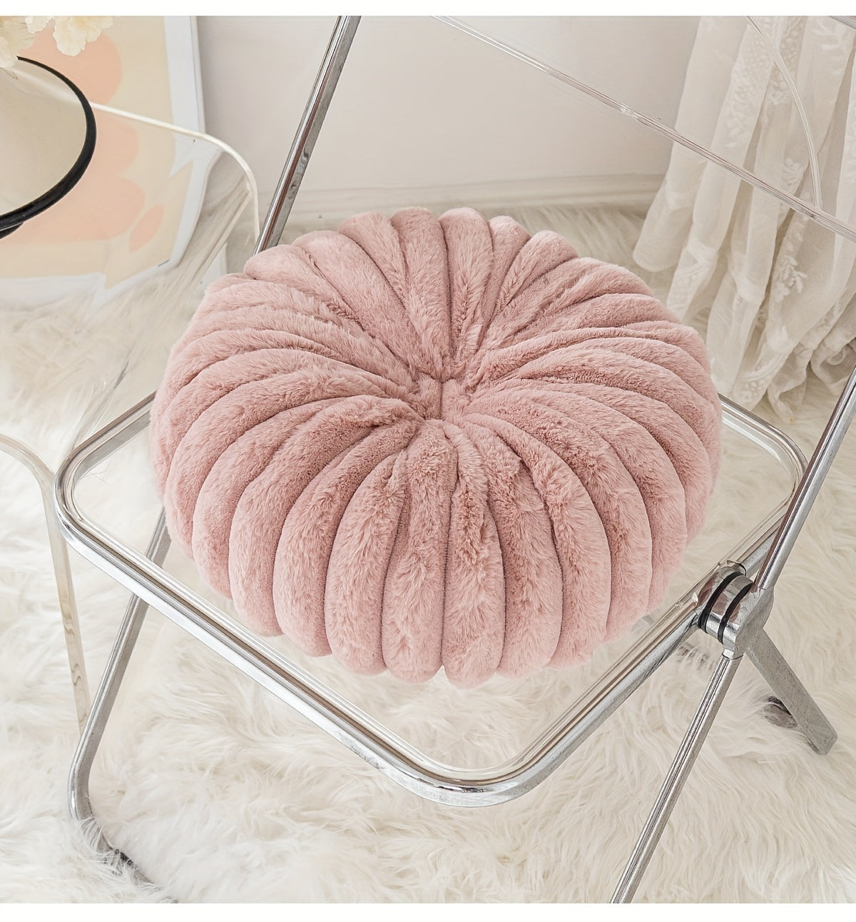 Coussin de chaise citrouille en peluche 3D, 35 cm, 8 teintes