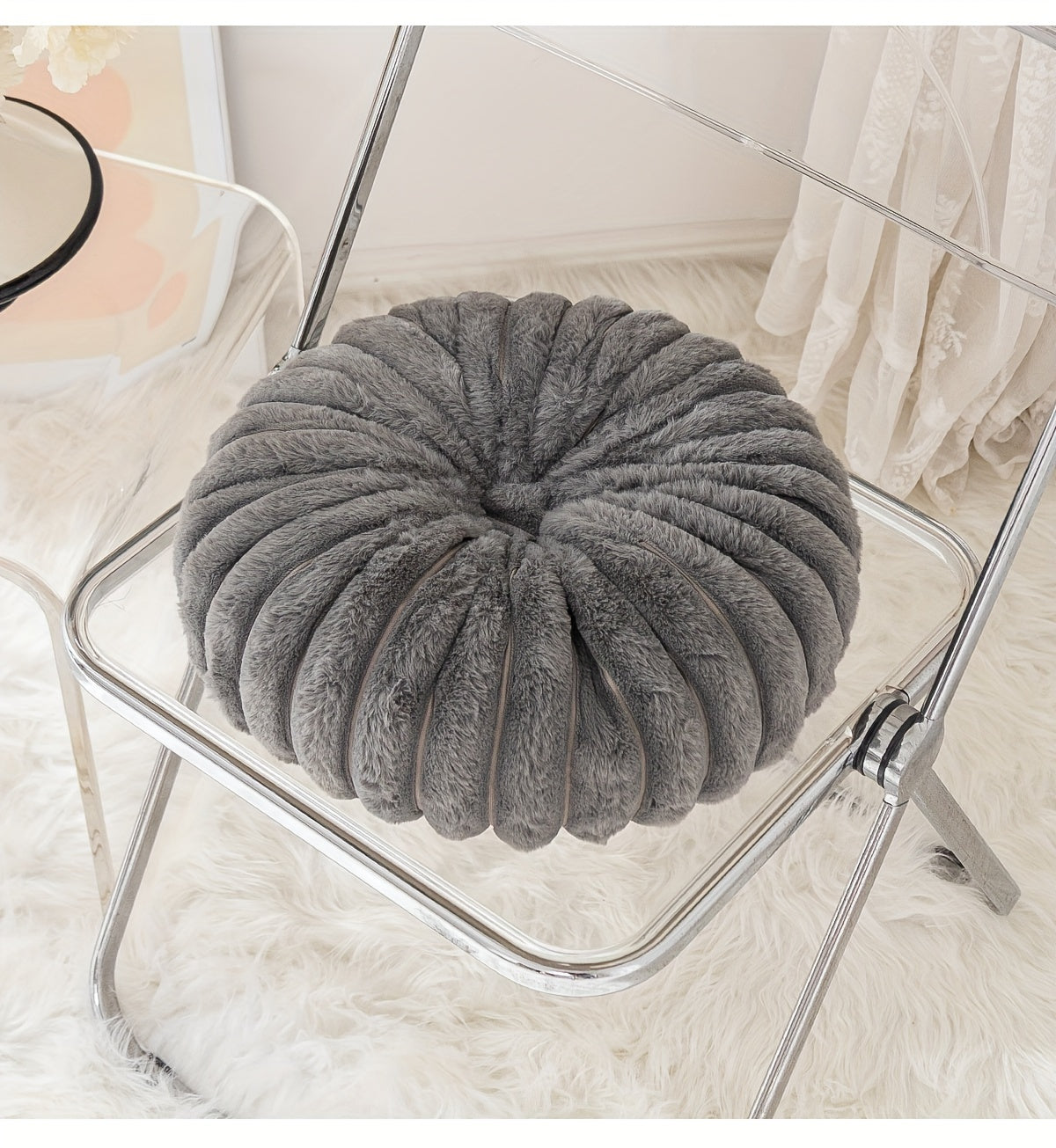 Coussin de chaise citrouille en peluche 3D, 35 cm, 8 teintes