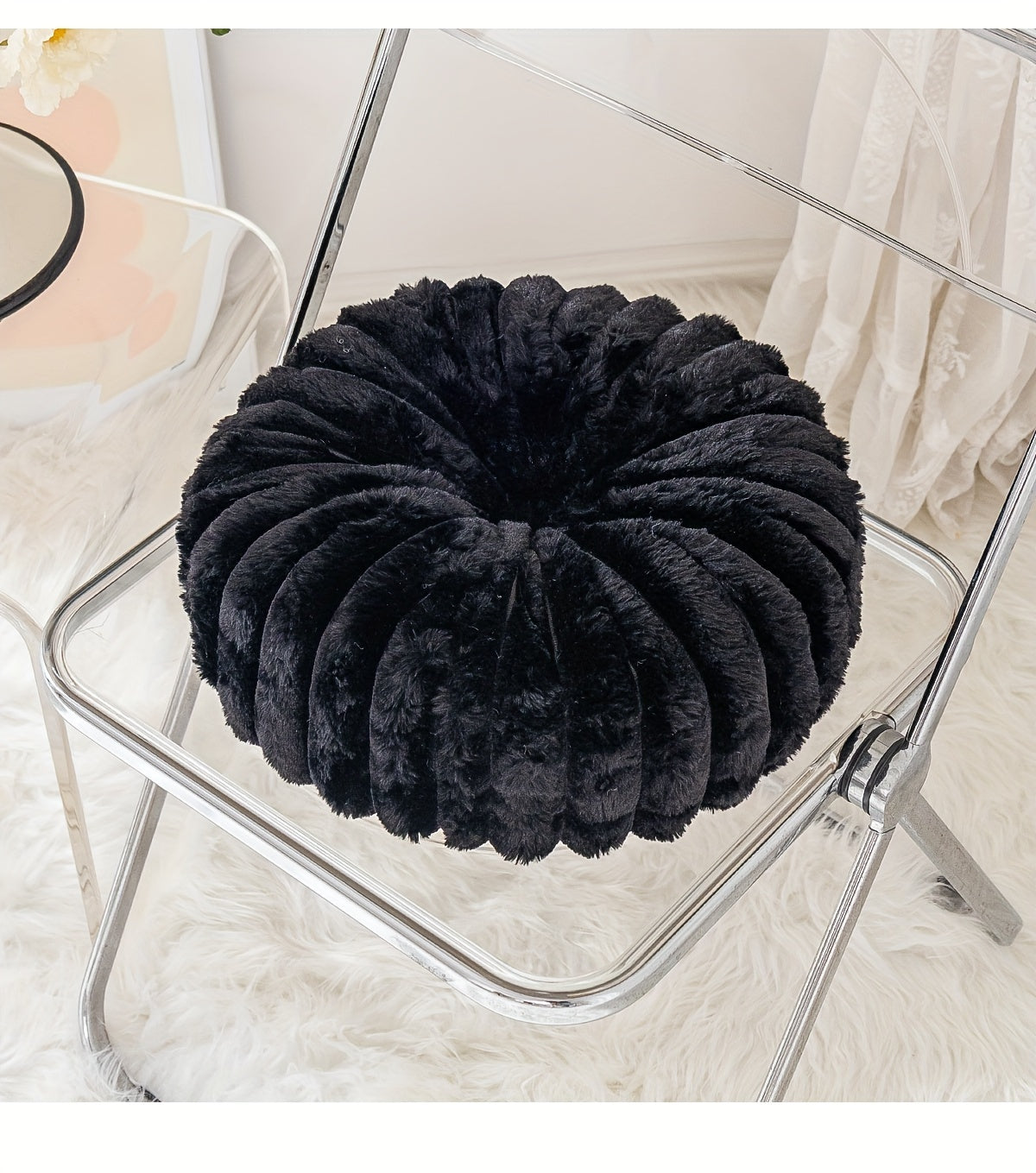 Coussin de chaise citrouille en peluche 3D, 35 cm, 8 teintes