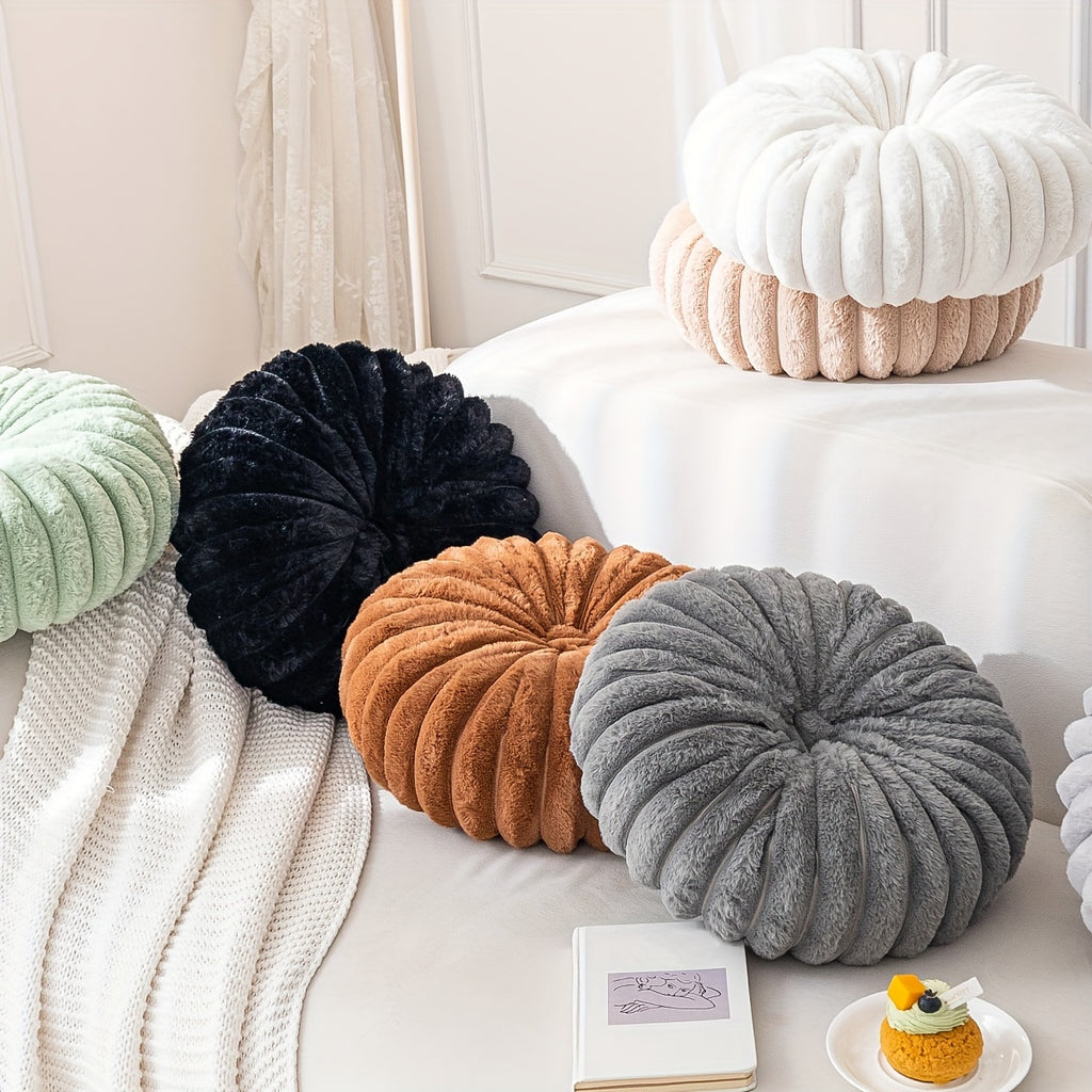 Coussin de chaise citrouille en peluche 3D, 35 cm, 8 teintes