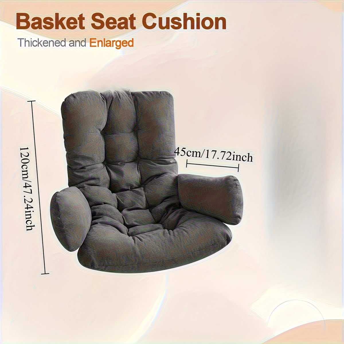 Coussin de chaise de jardin 120 cm avec accoudoirs, 6 teintes