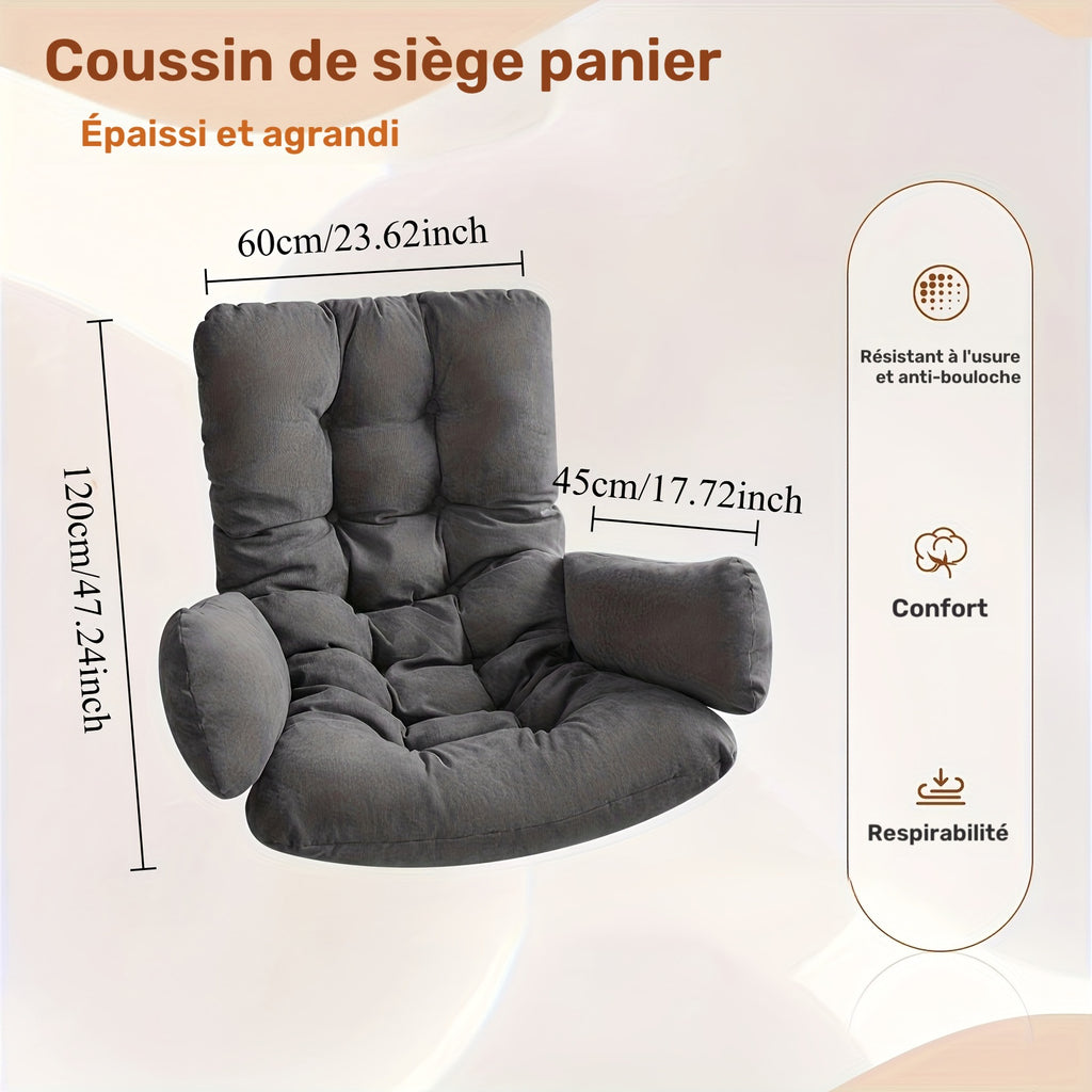 Coussin de chaise de jardin 120 cm avec accoudoirs, 6 teintes
