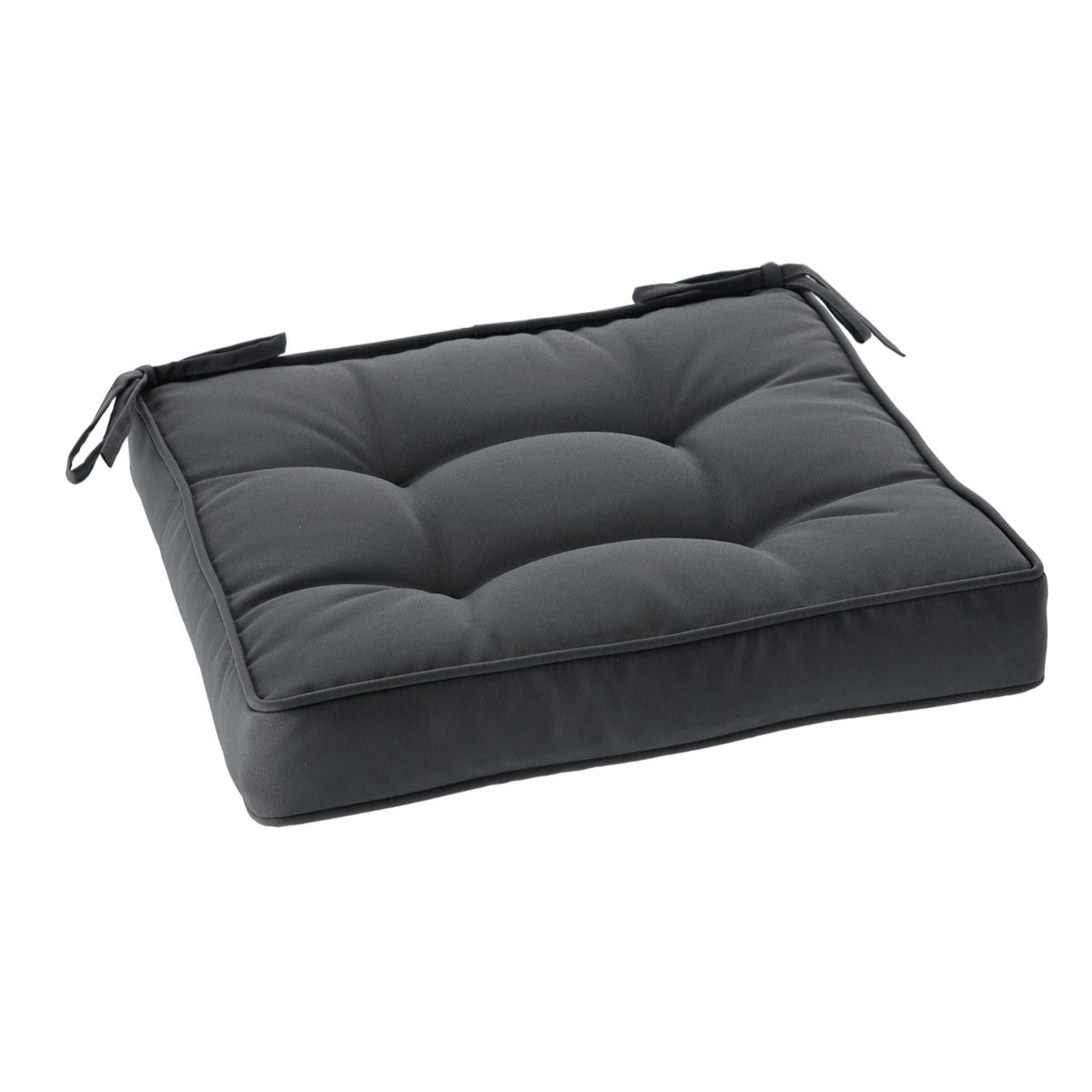 Coussin de chaise de jardin carré 40x40, 6 cm gris foncé
