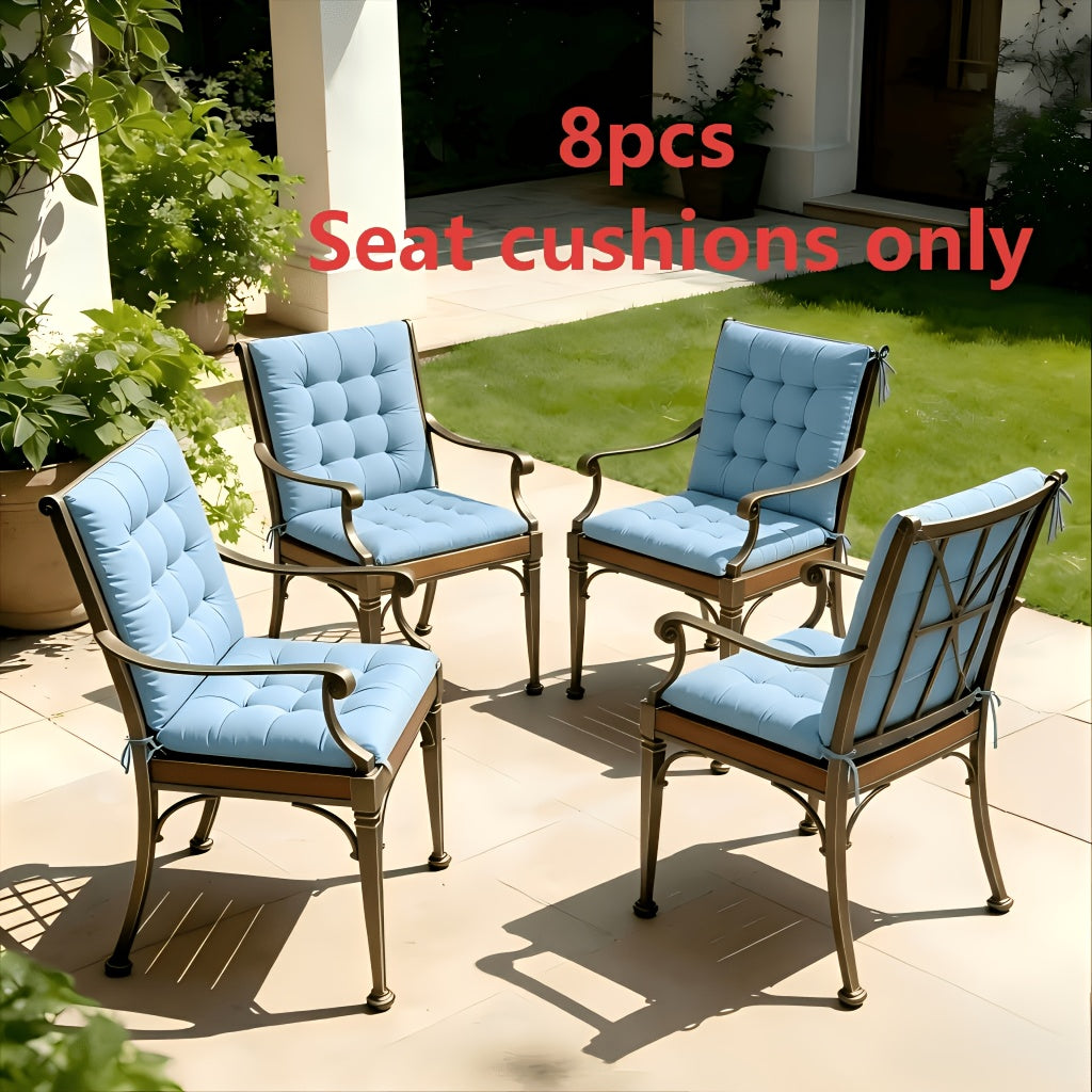 Coussin de chaise de jardin 40x40 cm à lanières, lot de 8