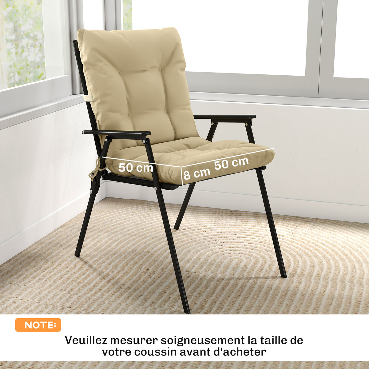 Coussin de chaise de jardin avec dossier 120 cm, lot de 2