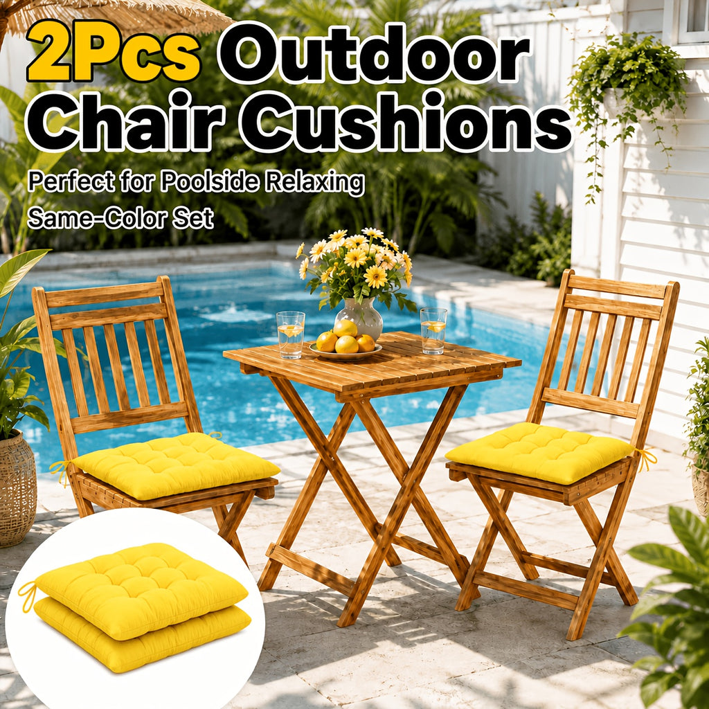 Coussin de chaise de jardin capitonné 38 x 38 cm, lot de 2