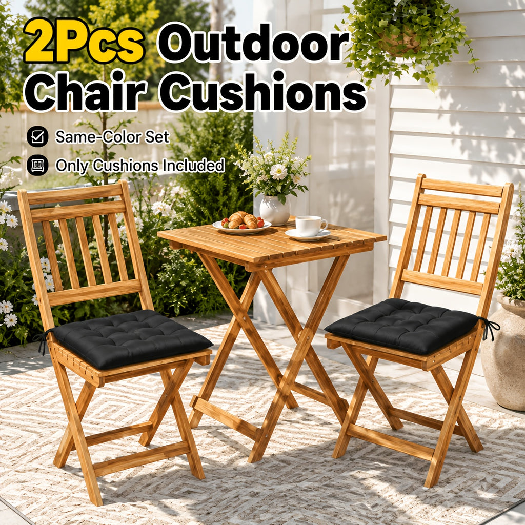 Coussin de chaise de jardin capitonné 38 x 38 cm, lot de 2
