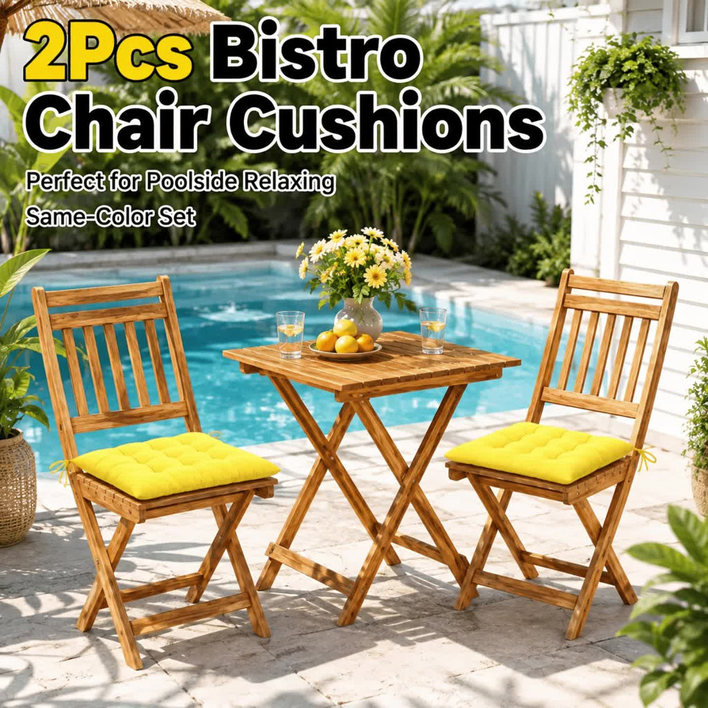 Coussin de chaise de jardin capitonné 38 x 38 cm, lot de 2
