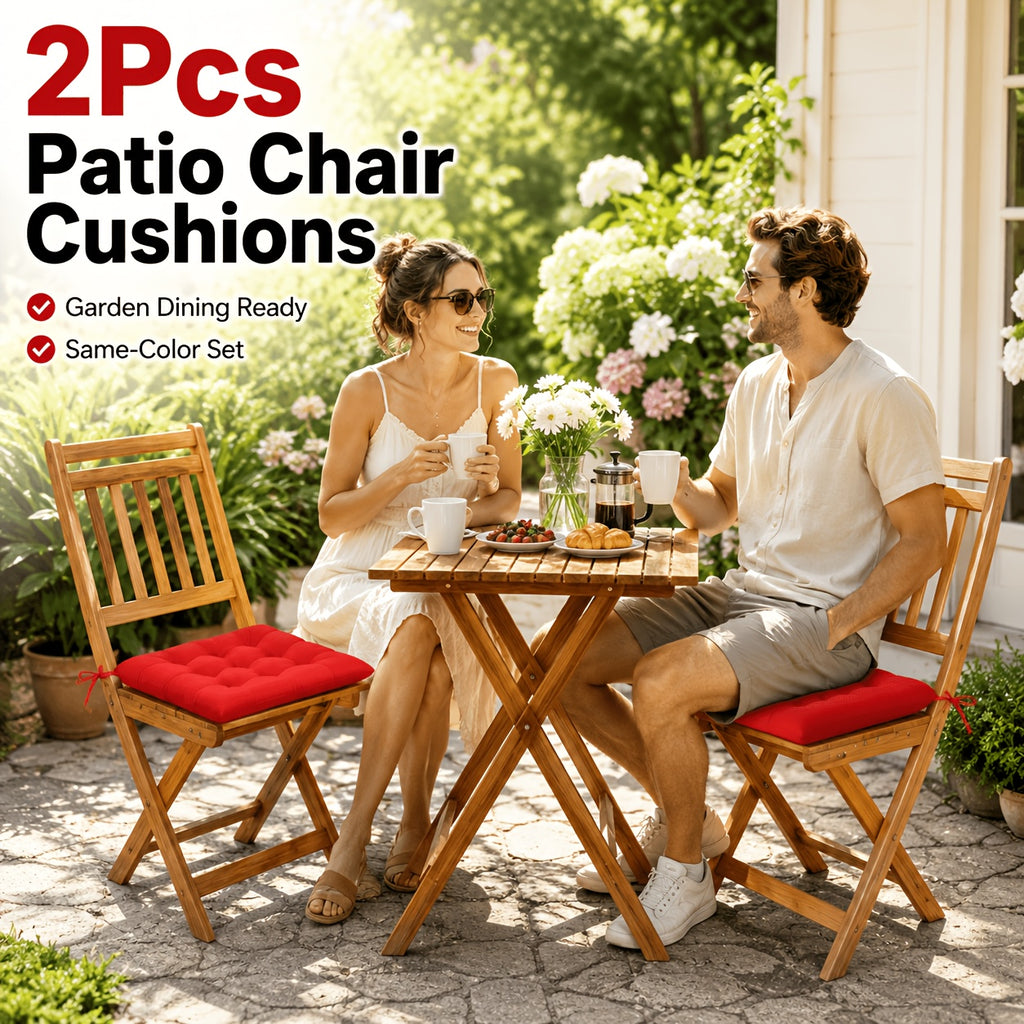 Coussin de chaise de jardin capitonné 38 x 38 cm, lot de 2