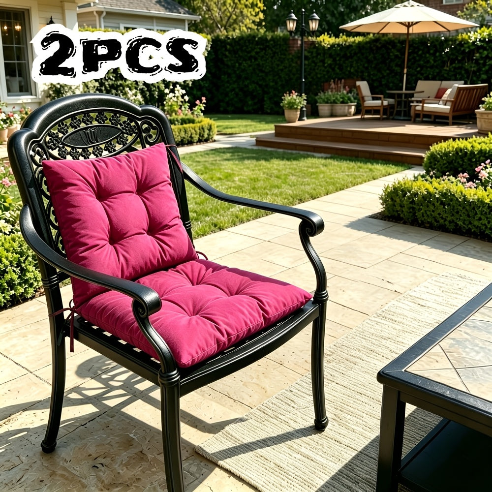 Coussin de chaise de jardin, lot de 2, huit coloris unis