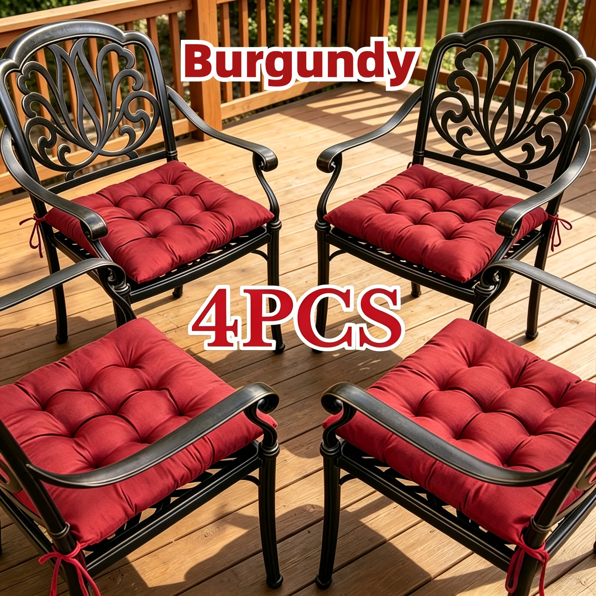 Coussin de chaise de jardin, lot de 4 en teintes sourdes