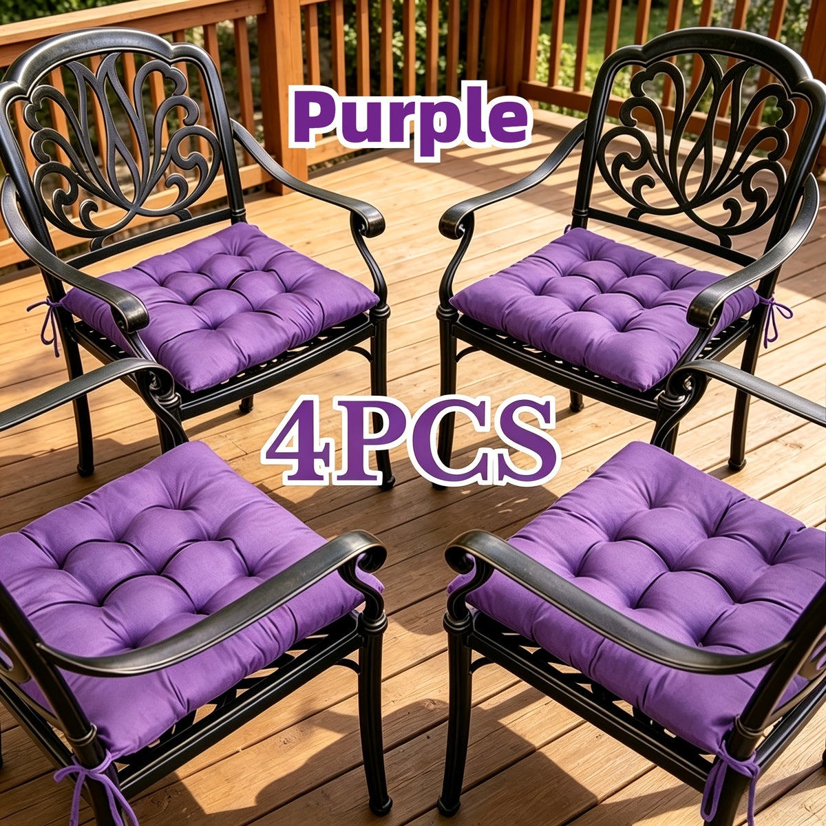 Coussin de chaise de jardin, lot de 4 en teintes sourdes