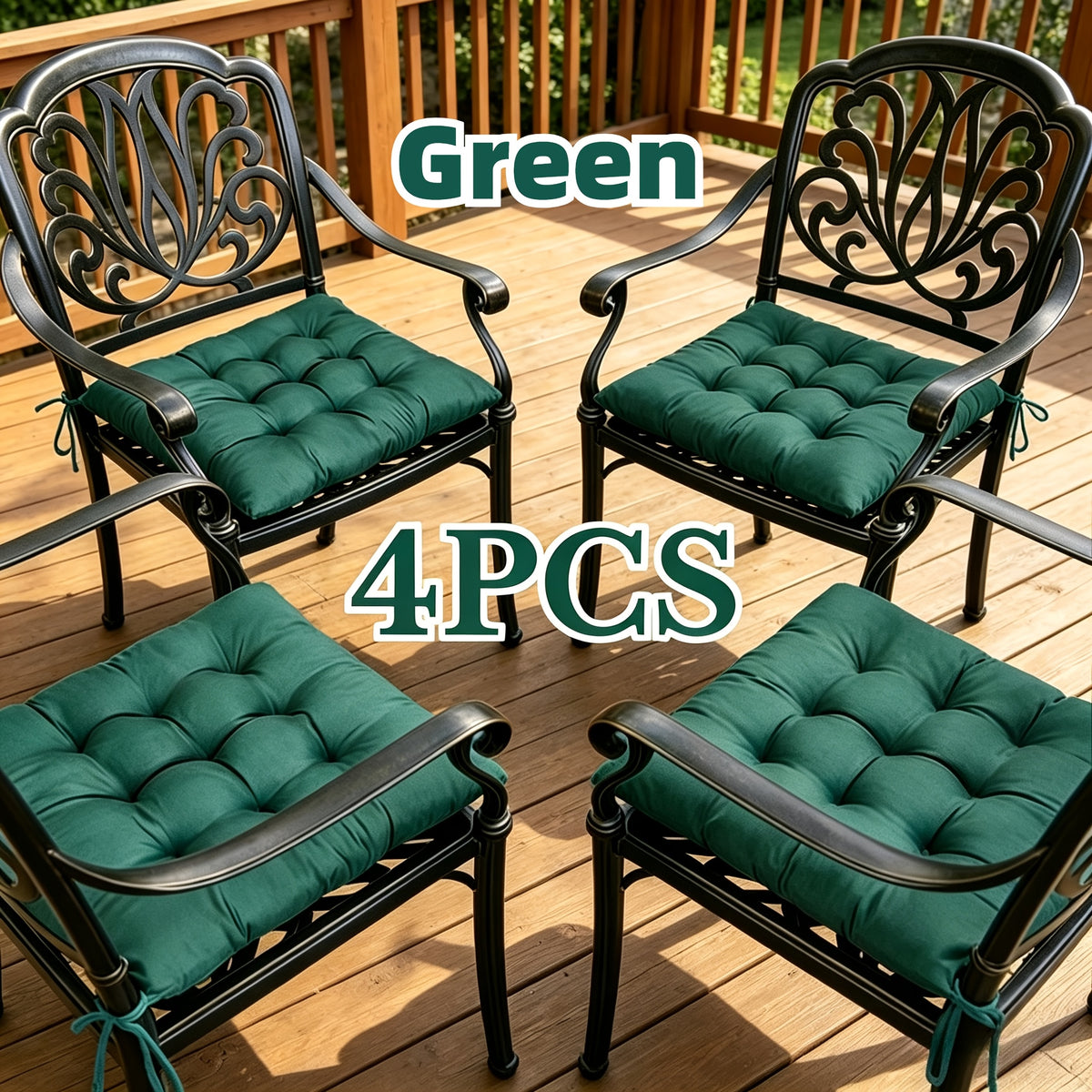 Coussin de chaise de jardin, lot de 4 en teintes sourdes