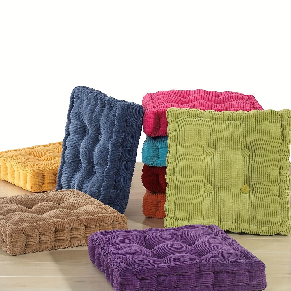Coussin de chaise épais 38 cm capitonné, un rond un carré