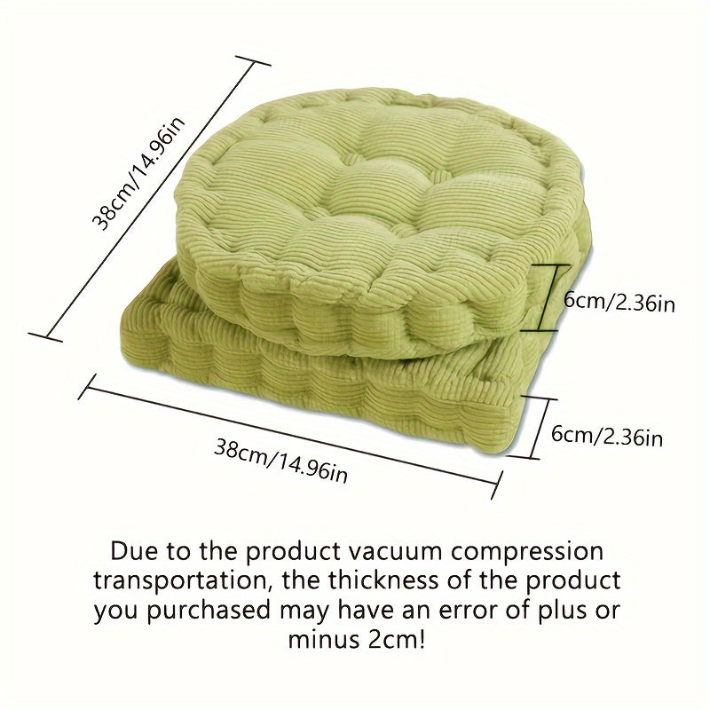 Coussin de chaise épais 38 cm capitonné, un rond un carré