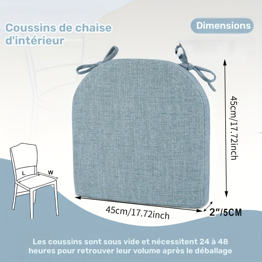 Coussin de chaise épais 45 x 45 x 5 cm antidérapant, lot de 4